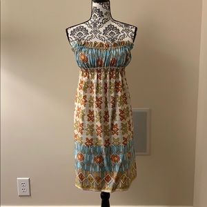 Strapless silk dress